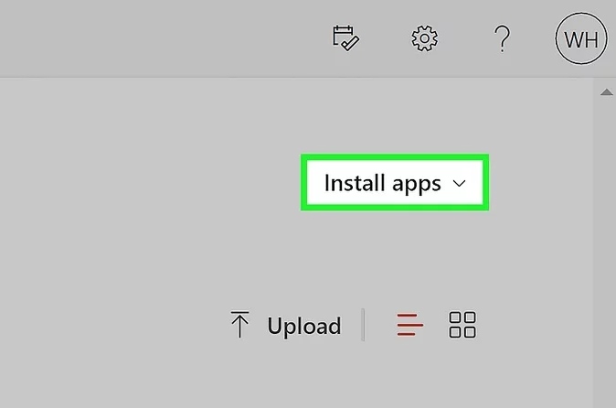 Microsoft install Apps menu