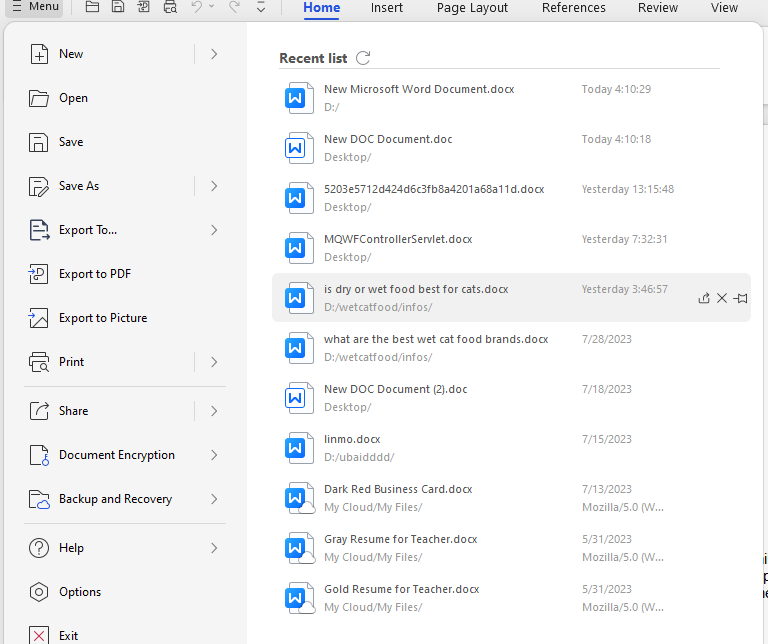 Open the Word Document