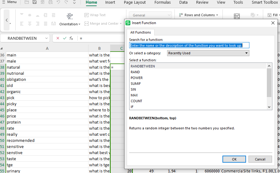 Add Data and Formulas