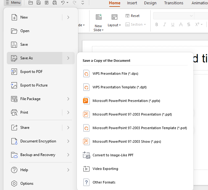 Save the Presentation