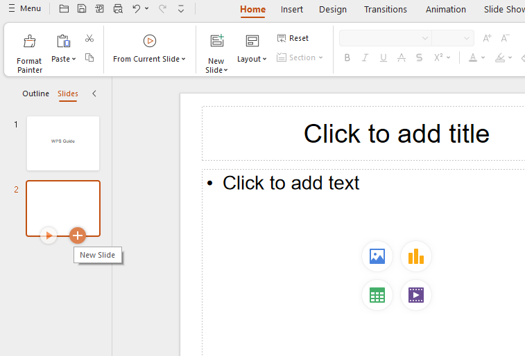 Insert Slides and Content
