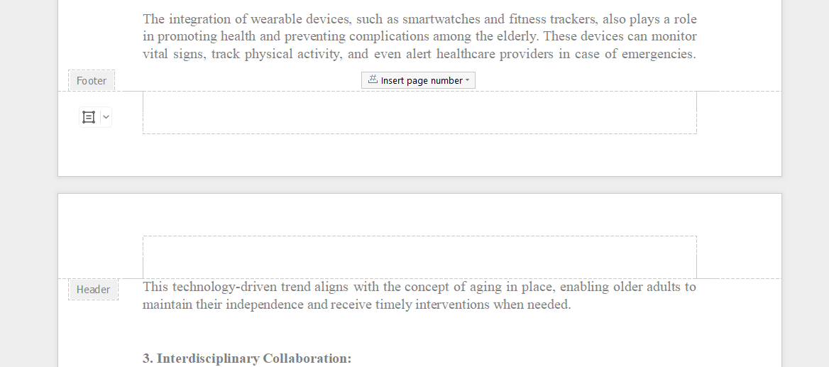 Delete Header & Footer in WPS Office