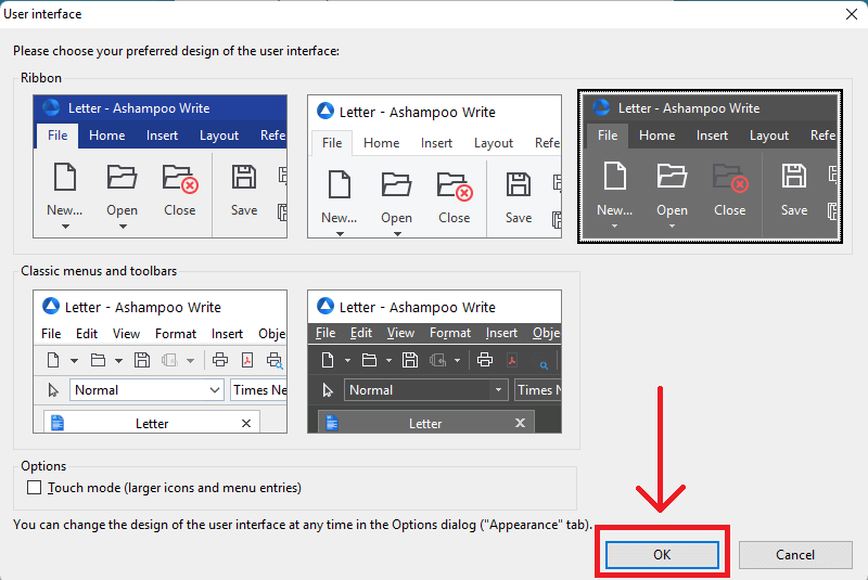 Ashampoo office 8 select theme