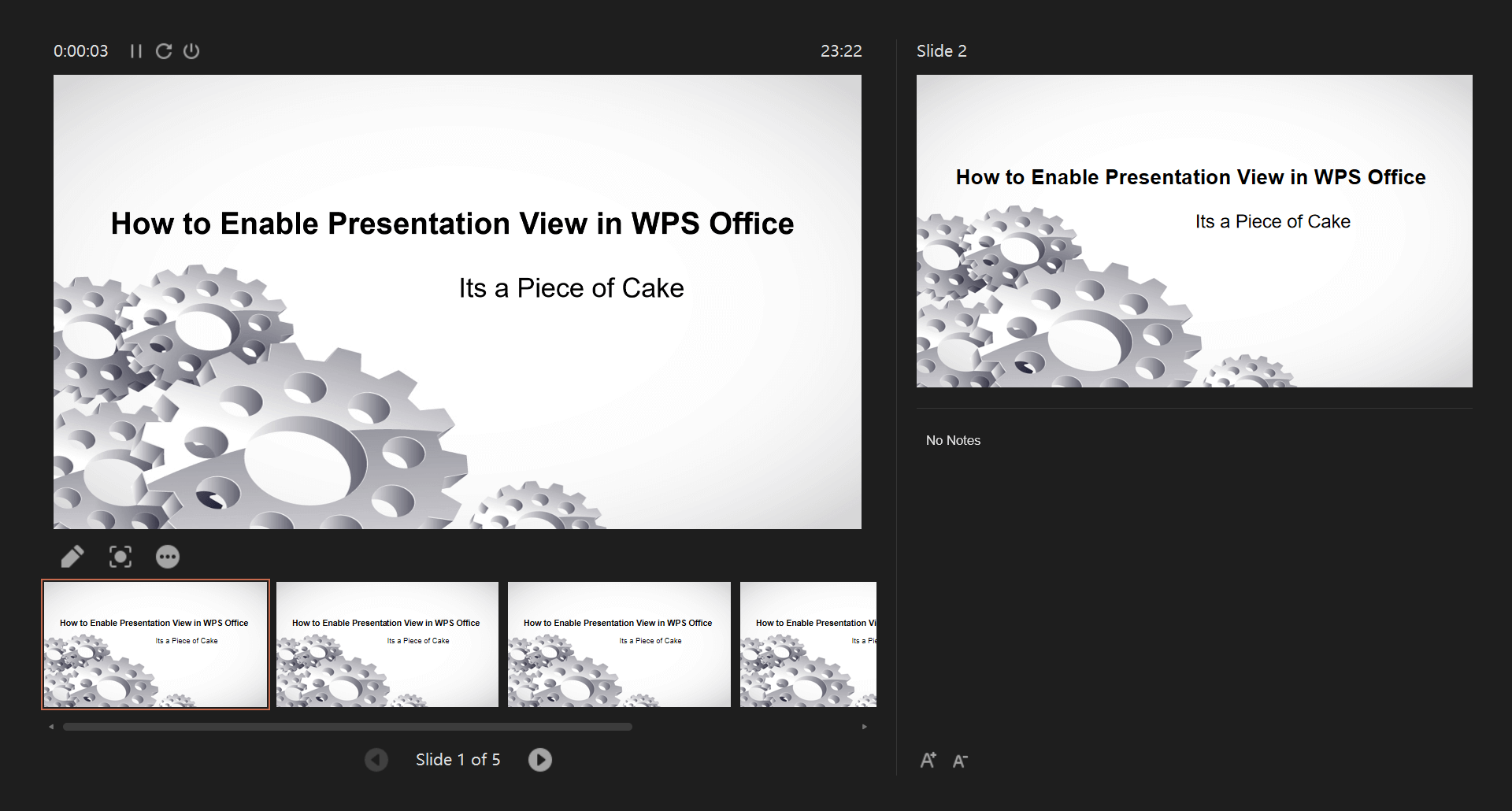 WPS Presenter view tips