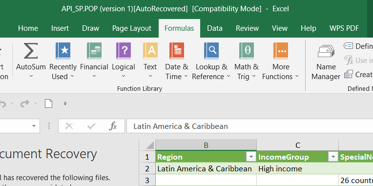 Formula Tab Interface