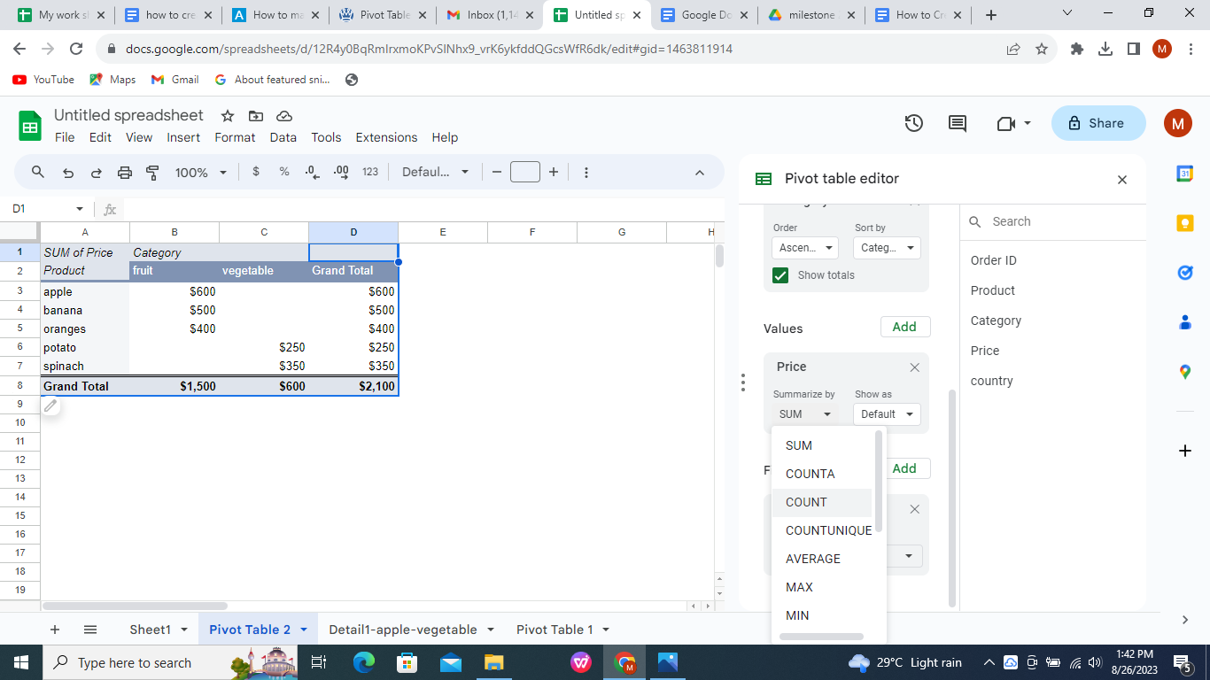 Customize your pivot table.
