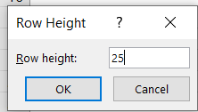 Row height