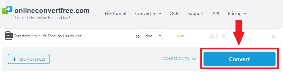 Online Convert Free Convert WPS to DOC