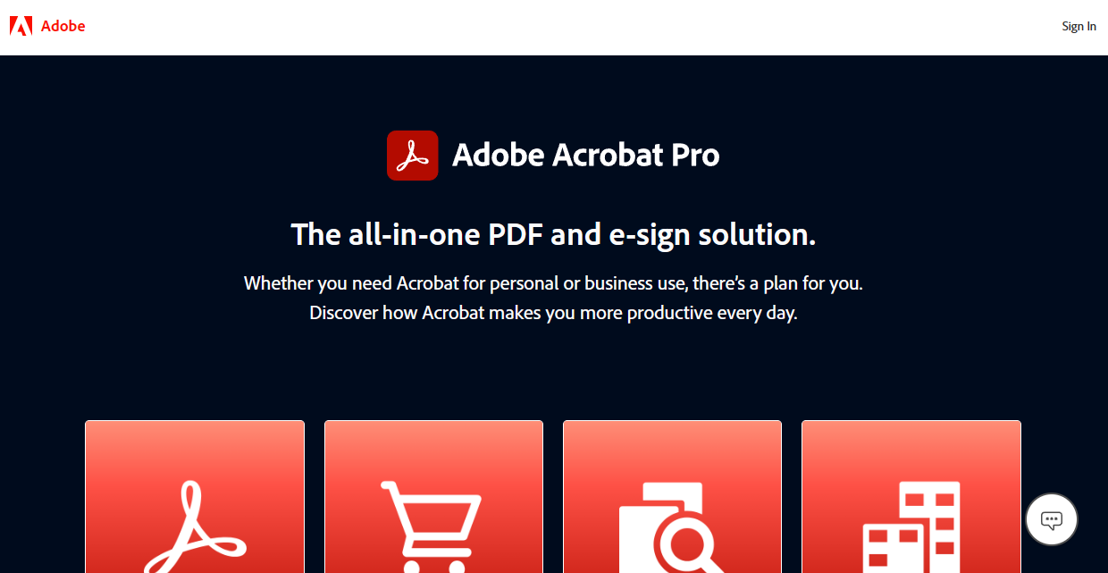 Adobe Acrobat Online website