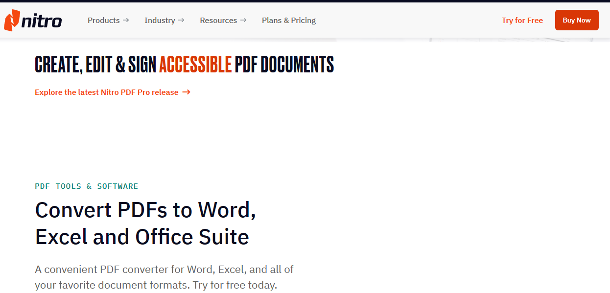 Nitro PDF Converter website