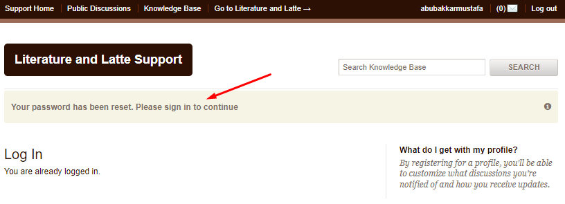 Scrivener reset successful