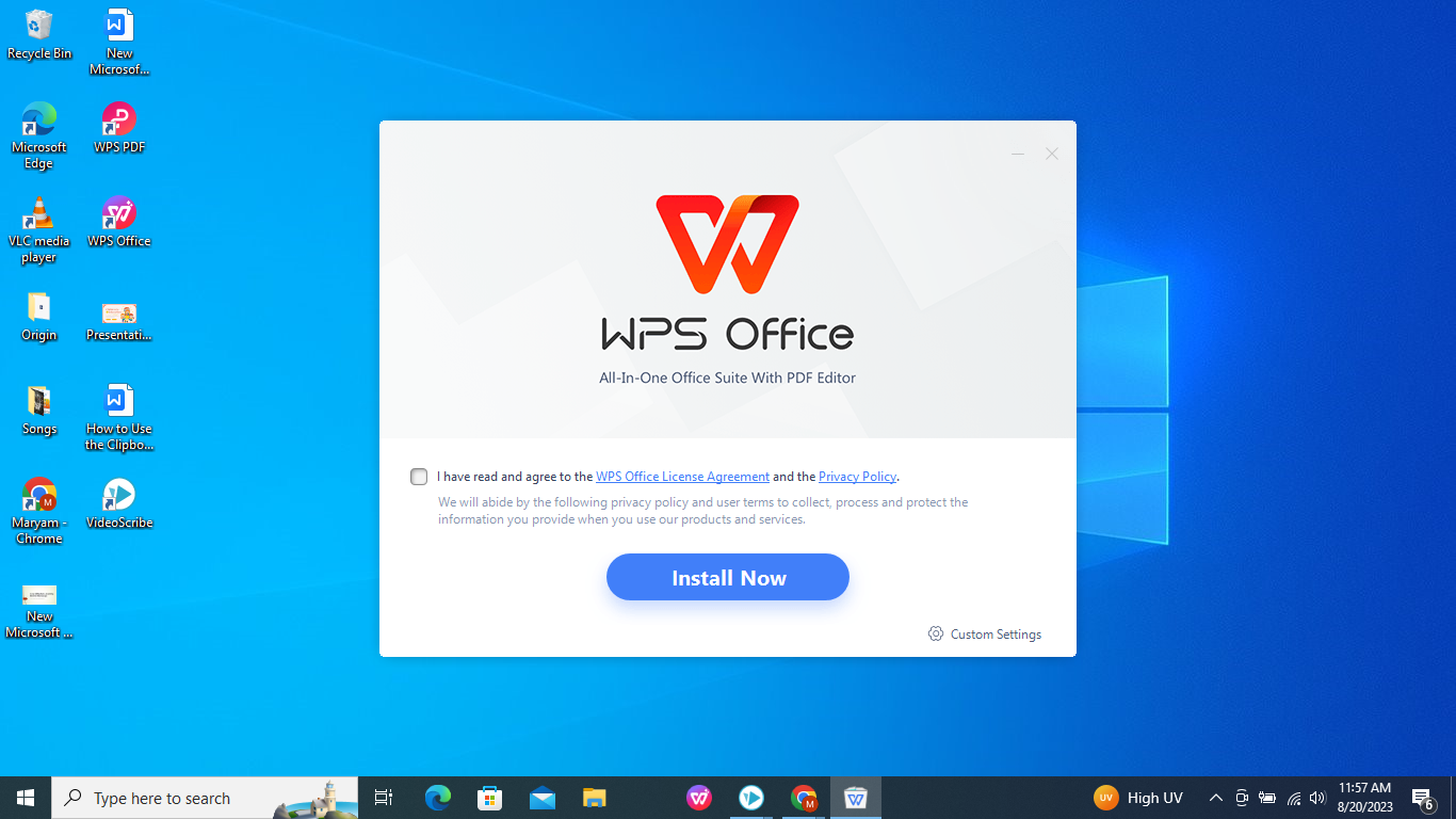 Install WPS Office.