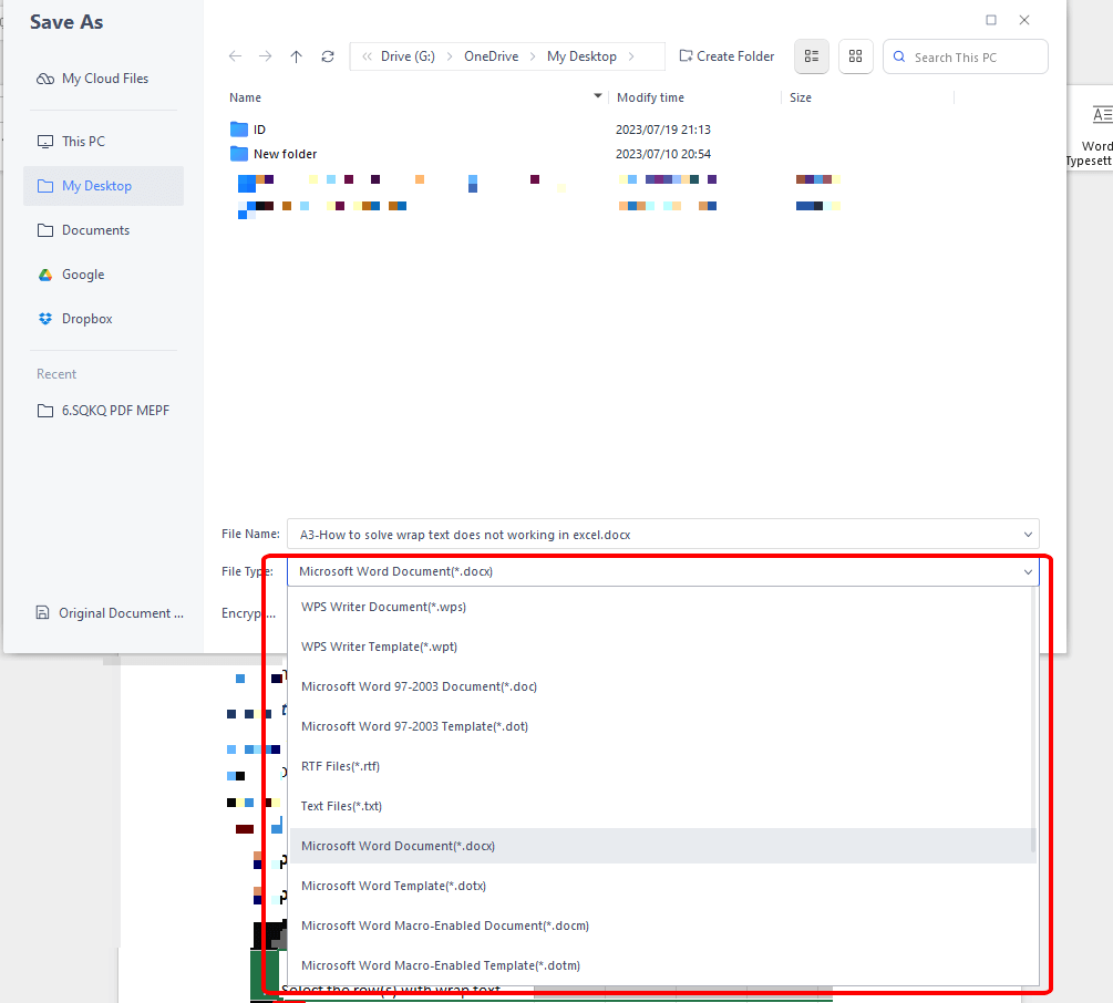 WPS Office file format