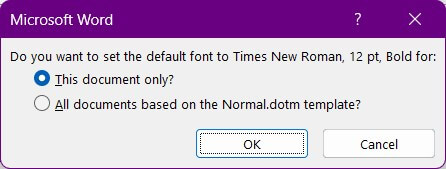 default font settings