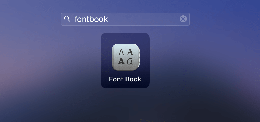 fontbook on MacOS