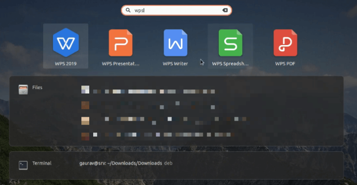 WPS on Ubuntu Dash