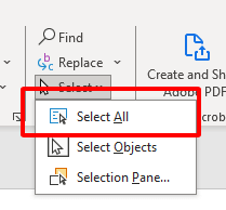 the Select All button