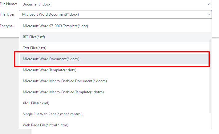 select Word 2007-2023 Document