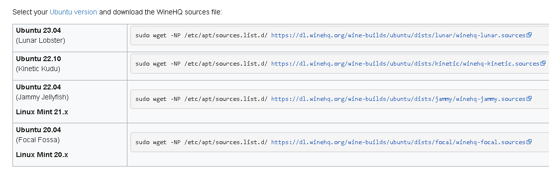 Select your Ubuntu version
