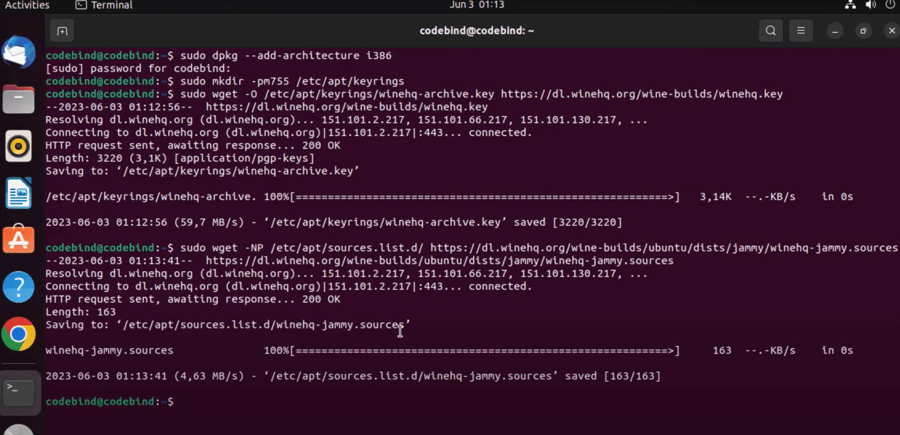 Paste the command and Enter