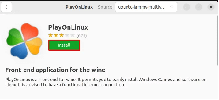 Click Install button