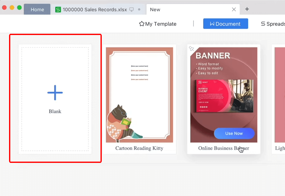 Open your document in WPS
