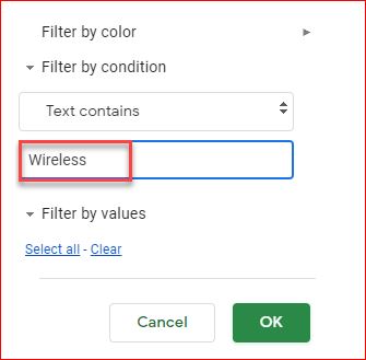 Enter specified content