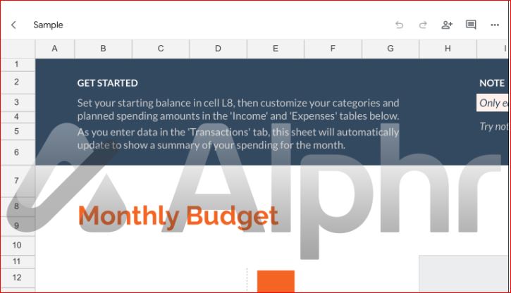 Open project on worksheet