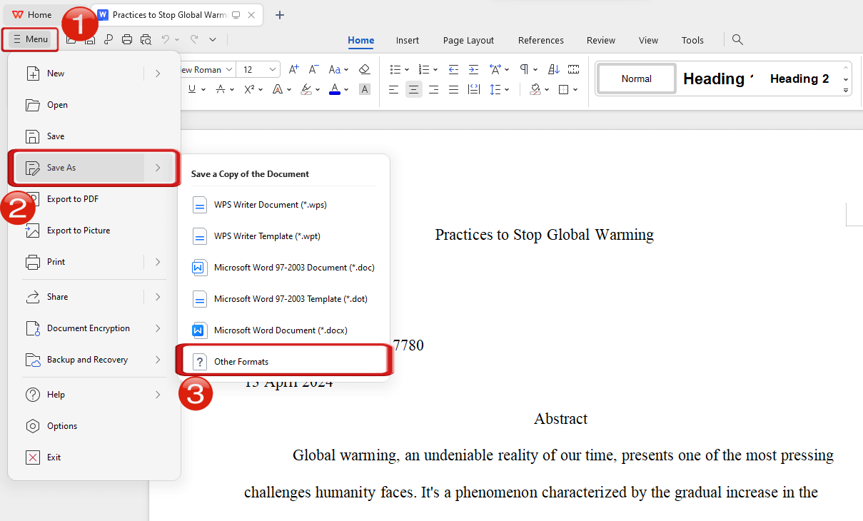 WPS Office More Formats