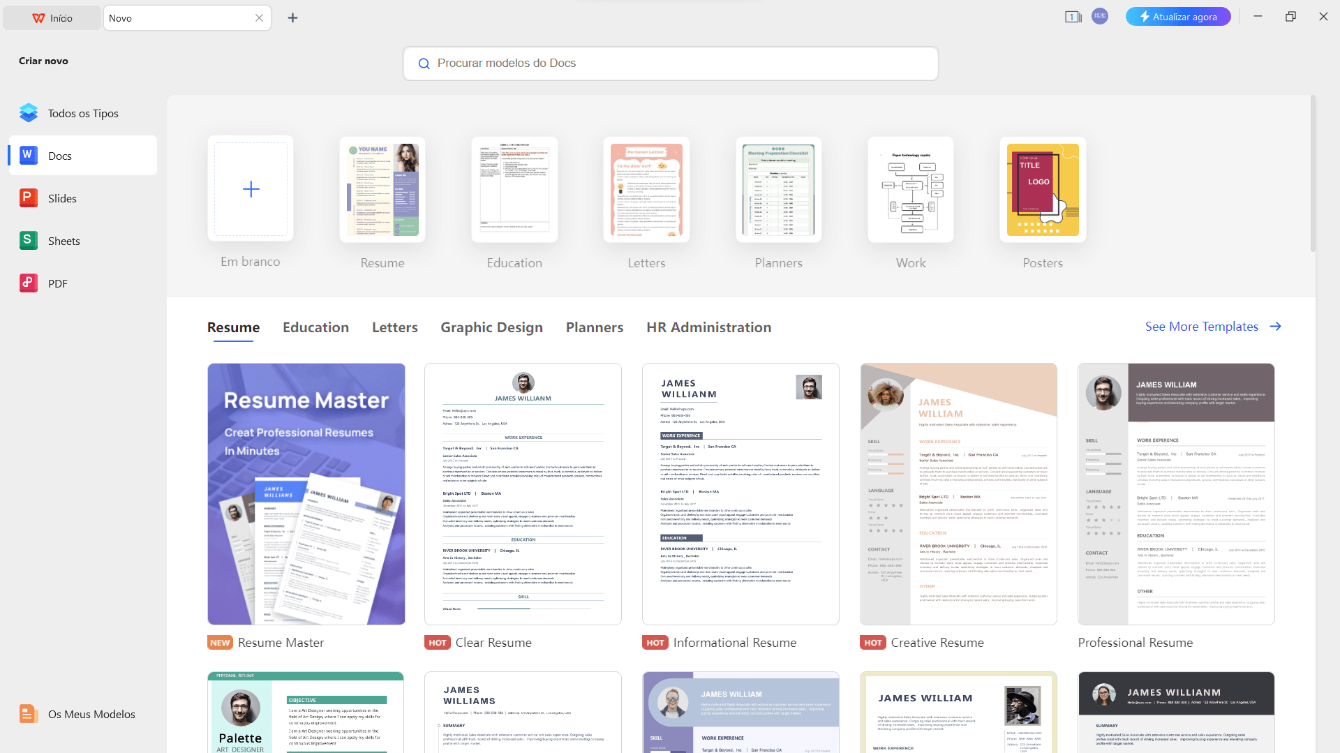 O pacote de aplicativos WPS Office é compatível com Word, PowerPoint e Excel