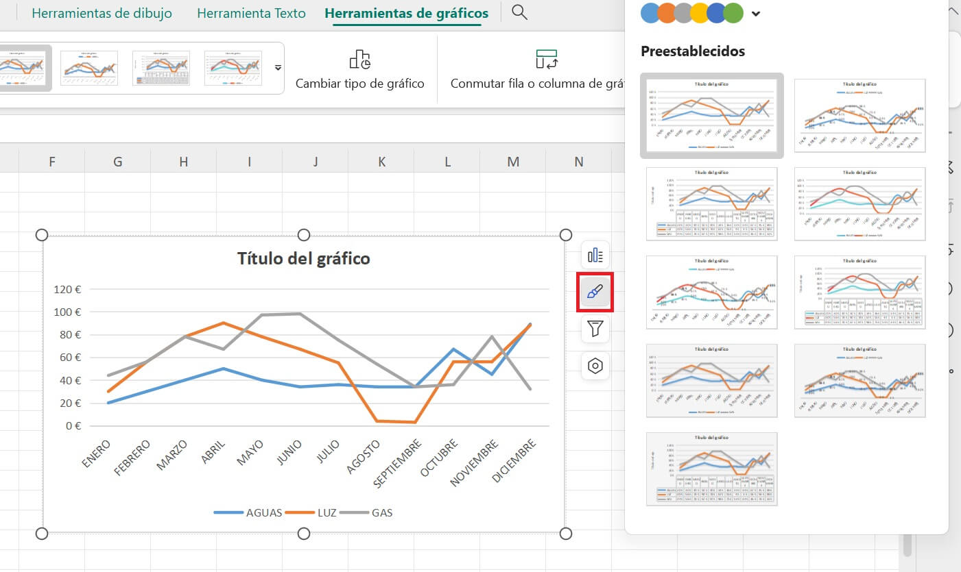 Cambiar el estilo del gráfico