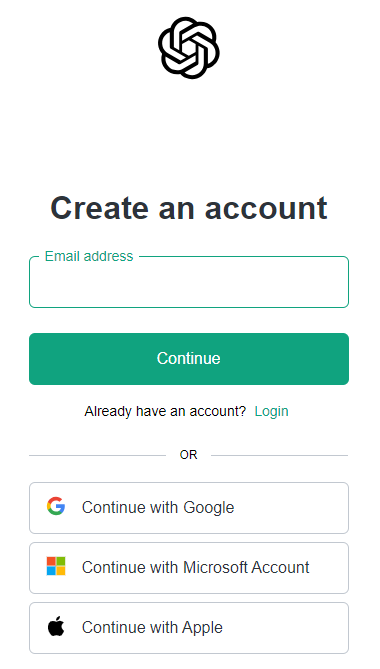 Opção de Inscrição no ChatGPT