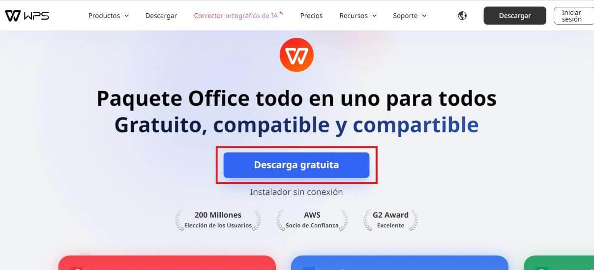 Instalar WPS Office desde el sitio web oficial