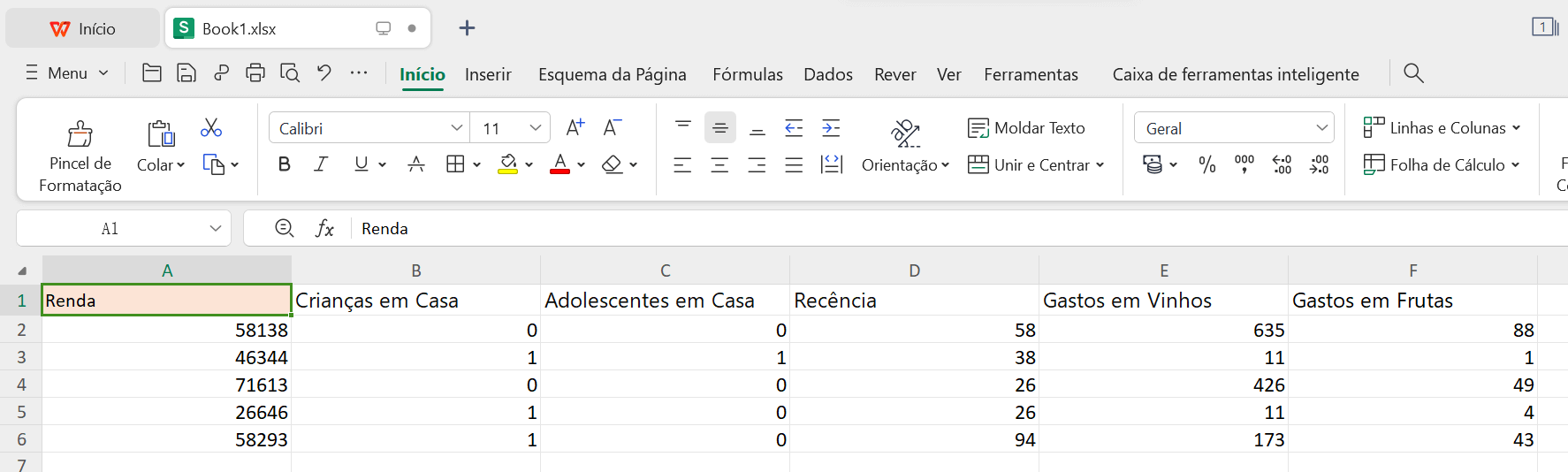 Formatar células na Planilha do WPS