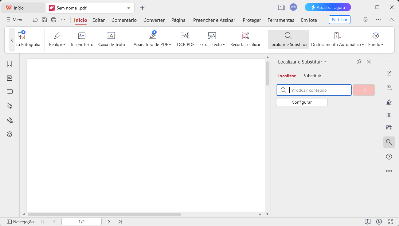 Ferramenta Editor de PDF do WPS Localizar e Substituir
