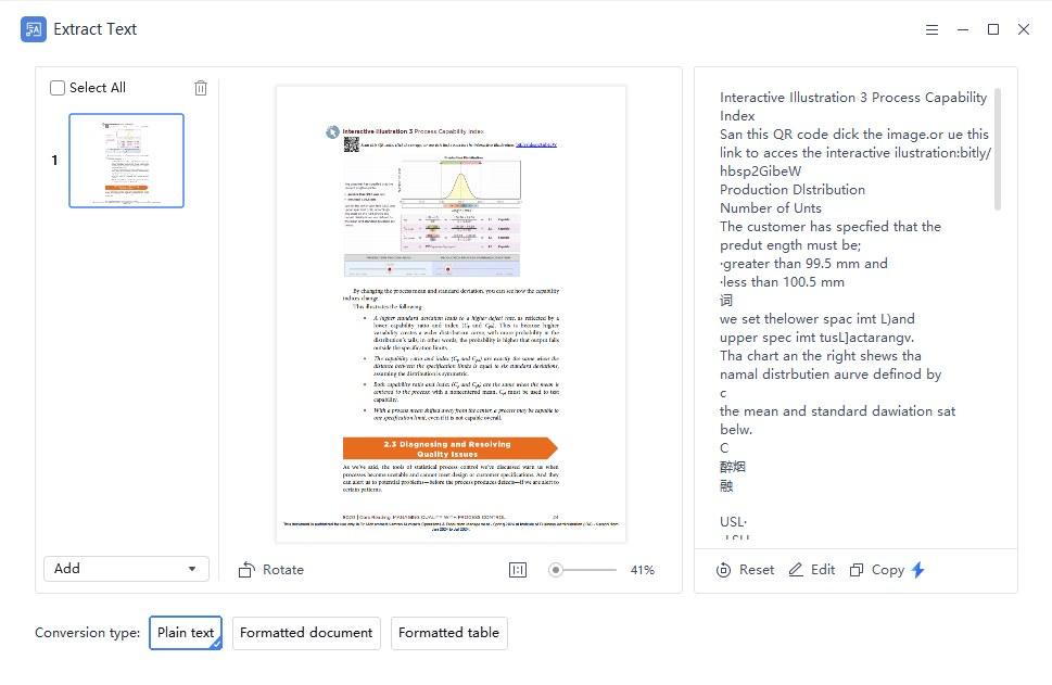 WPS PDF Extract Text