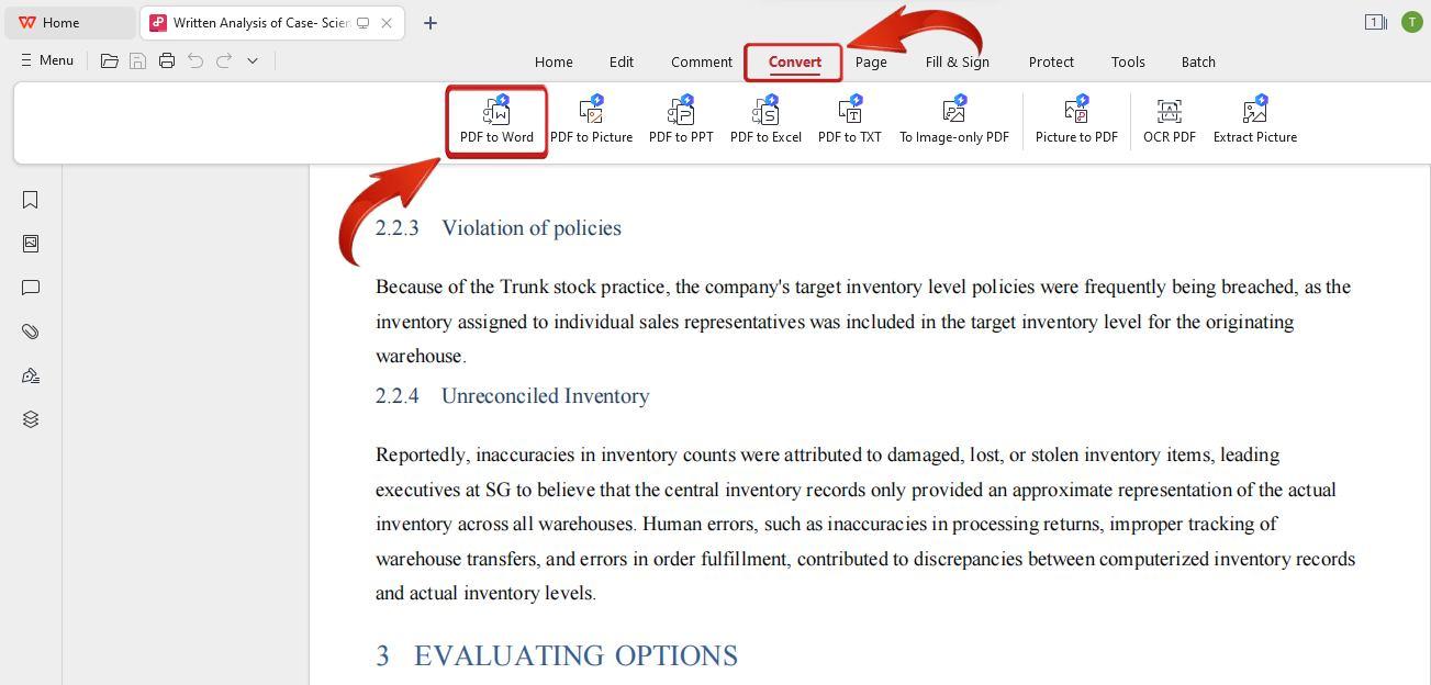 WPS PDF to Word Converter