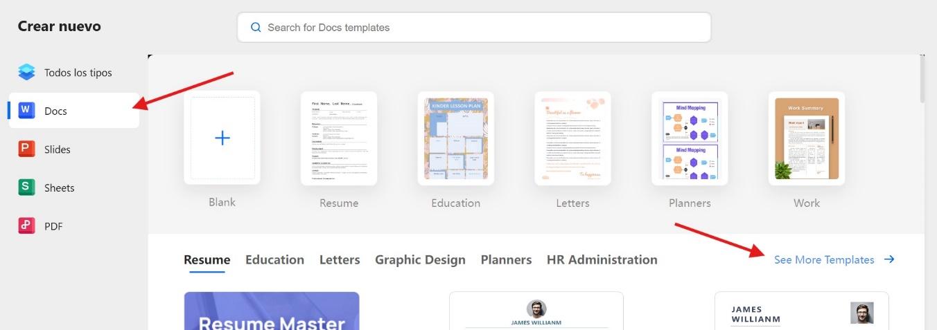 Plantillas de CV de WPS Office