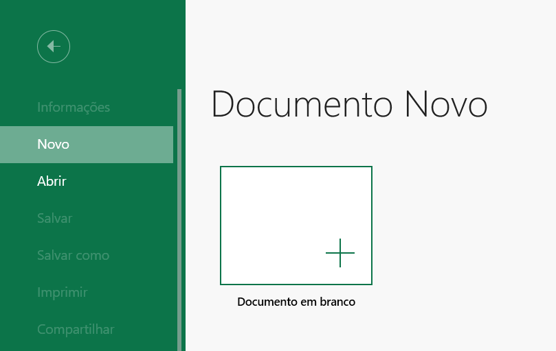 tela de criação de planilhas no OfficeSuite
