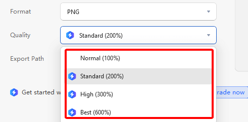 Select Export Range and Resolution