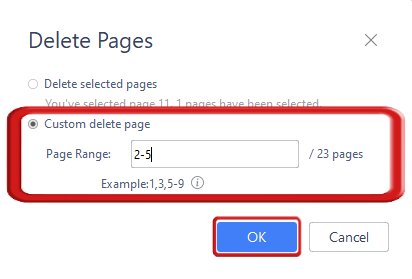 Delete pages