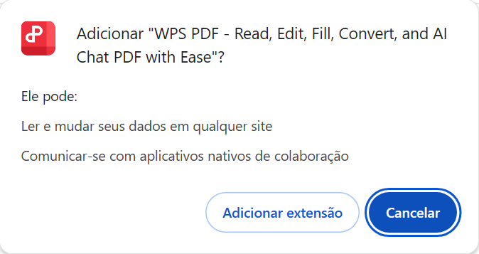 processo de instalação de uma extensão no Chrome