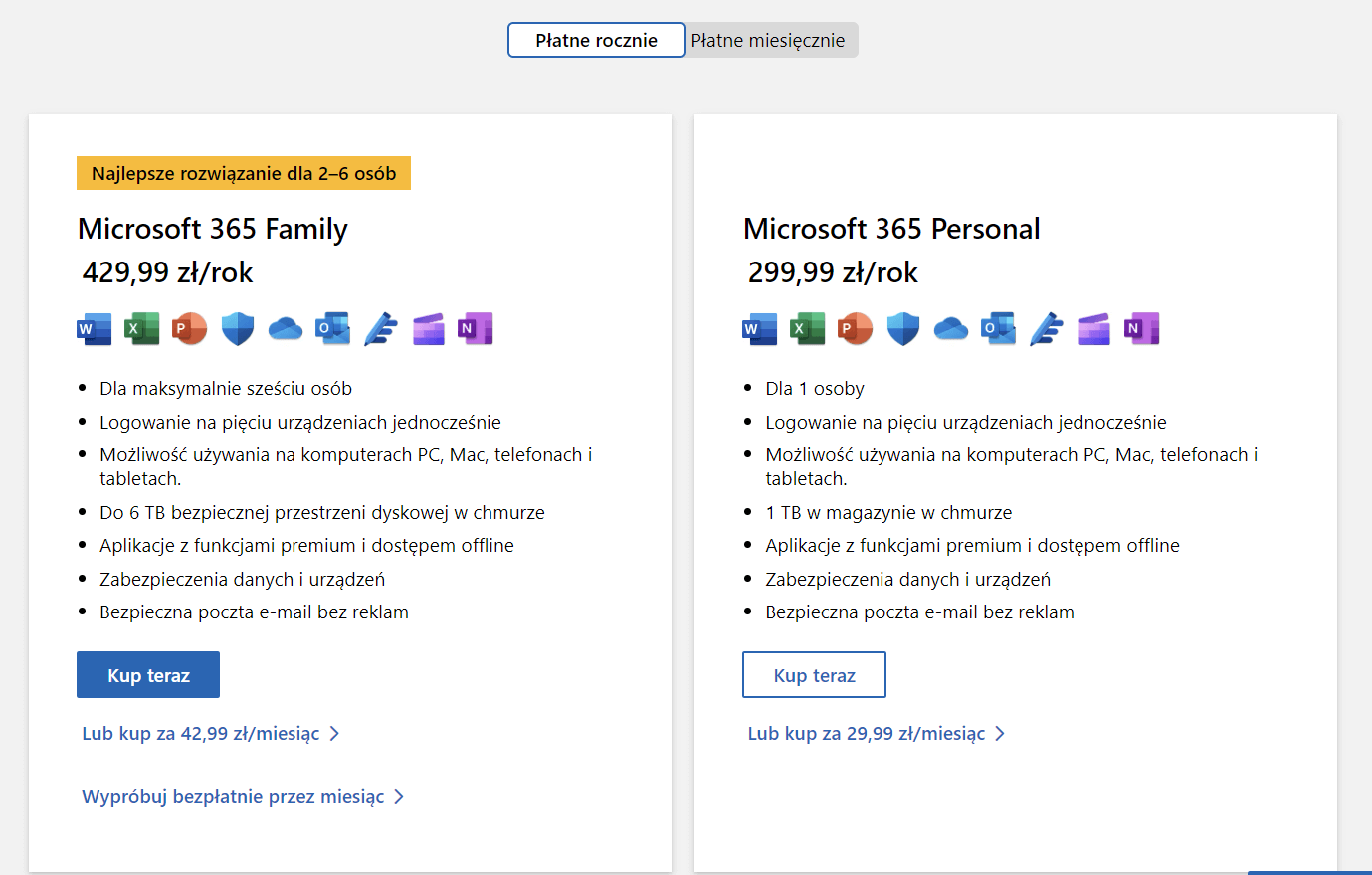 Subskrypcje Office 365
