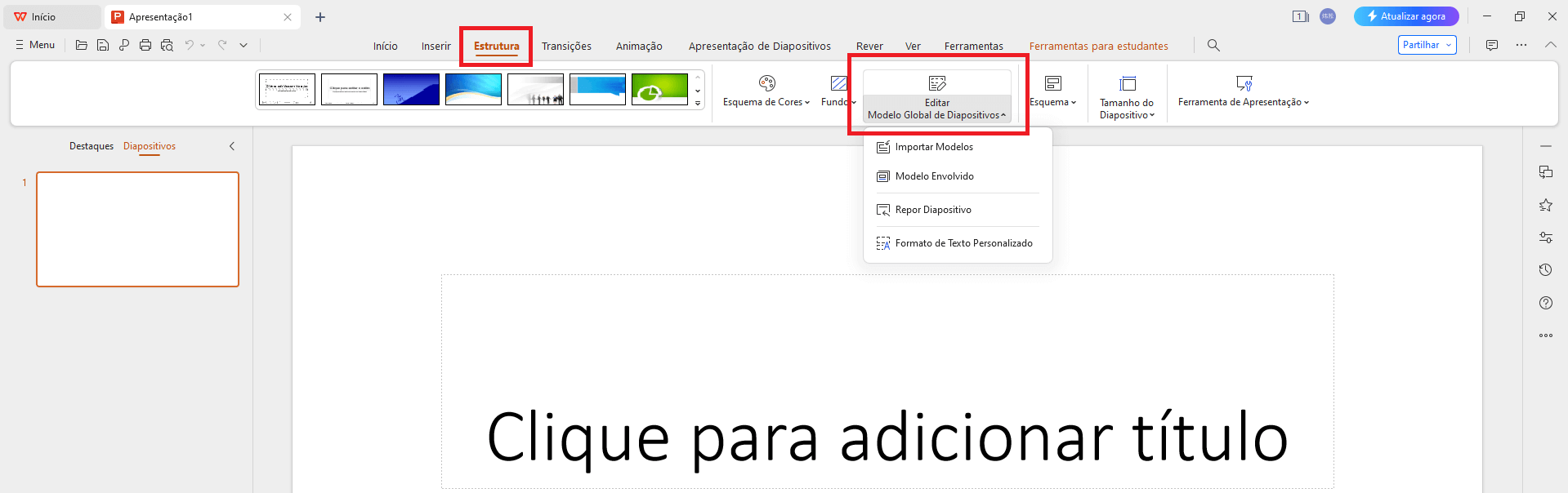 opções de edição da IA do WPS