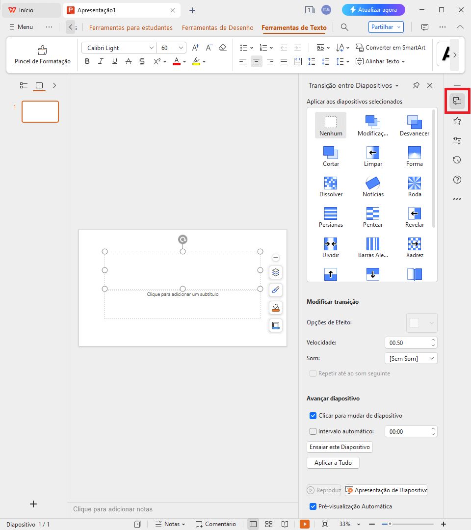 recursos do Apresentação do WPS Office