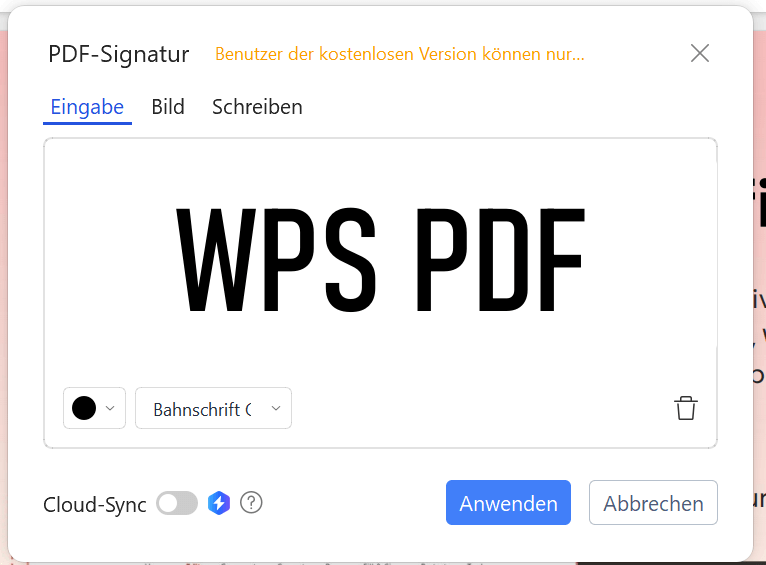 Zeichnen Sie eine Unterschrift oder schreiben Sie sie auf