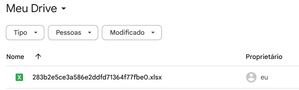 abrindo planilha no google docs