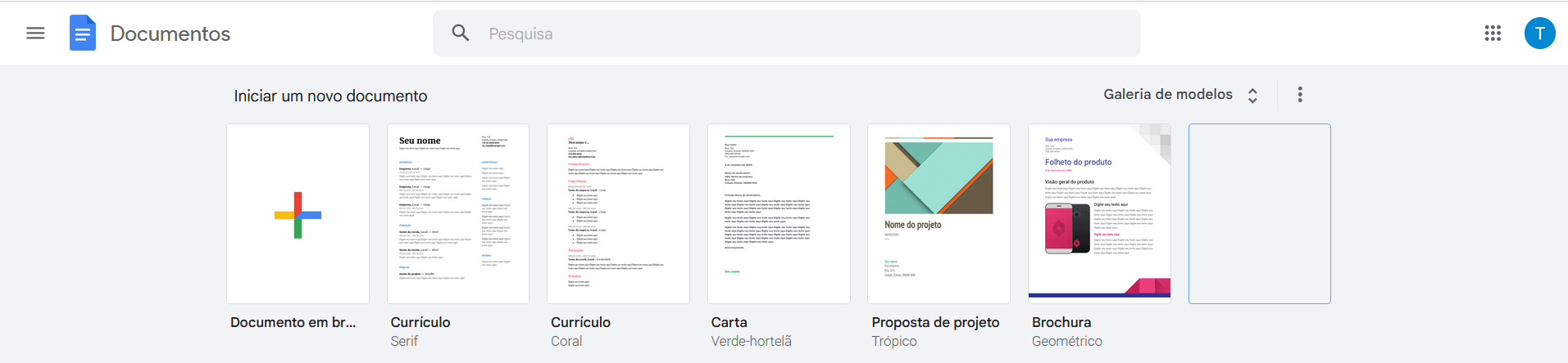 interface do google docs