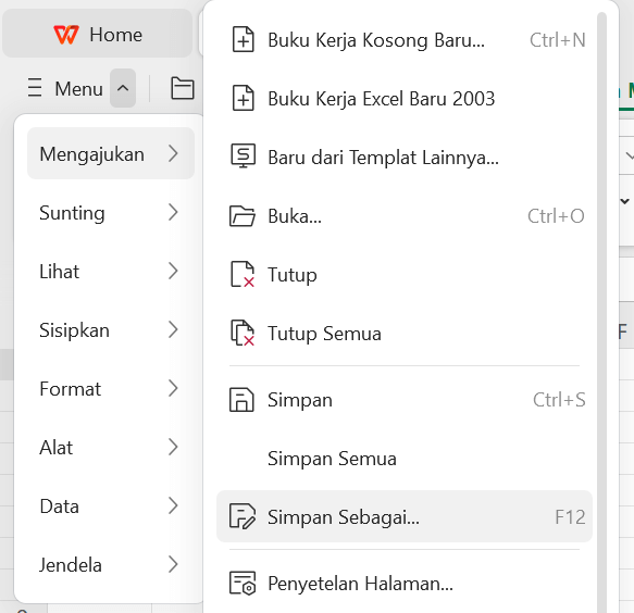 Select File from the dropdown menu, then choose Save As