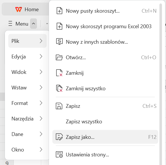 Select File from the dropdown menu, then choose Save As